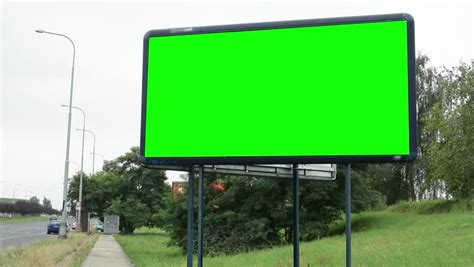 Billboard On The Road Green Screen Stock Footage Video 7010086