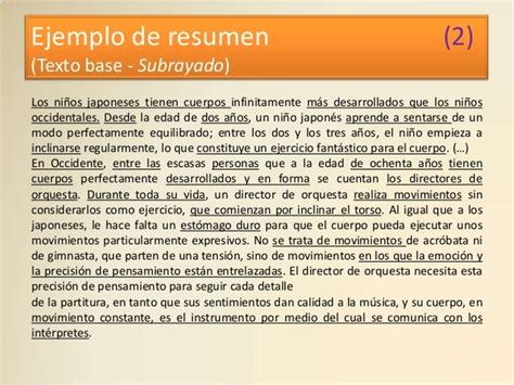 Ejemplos De Resumen En Español Técnicas De Estudio El Resumen Como