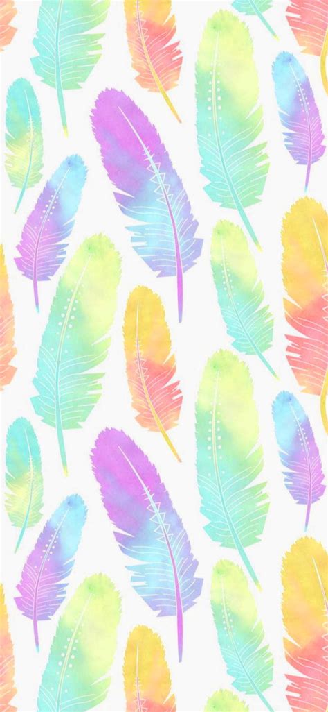 Download Feathers Cute Pastel Colors Wallpaper