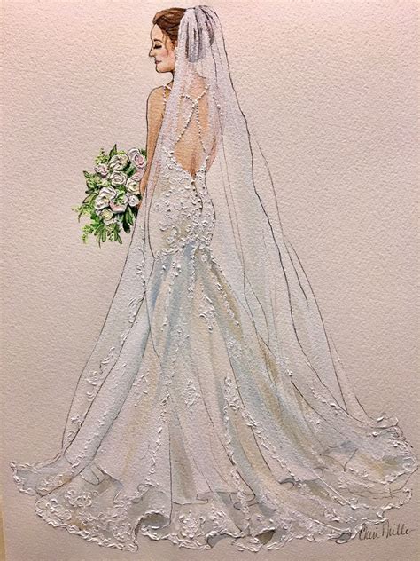 Bridal Illustration Bride T From Groom Custom Bridesmaid Portrait