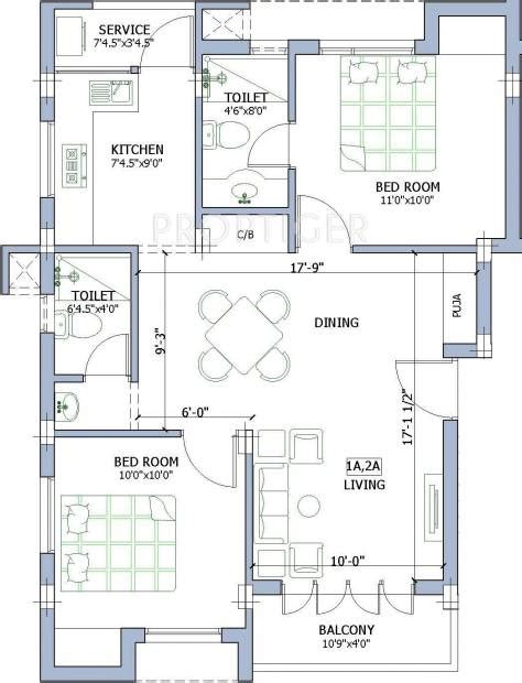 950 Sq Ft 2 Bhk Floor Plan Image Firm Dwaraka Available For Sale