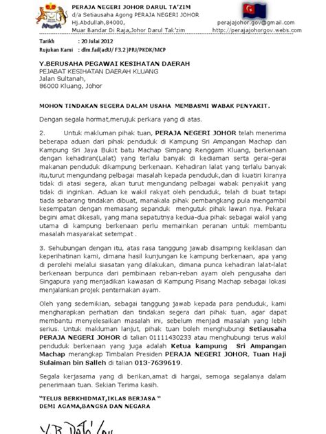 Contoh Surat Rayuan Untuk Imigresen