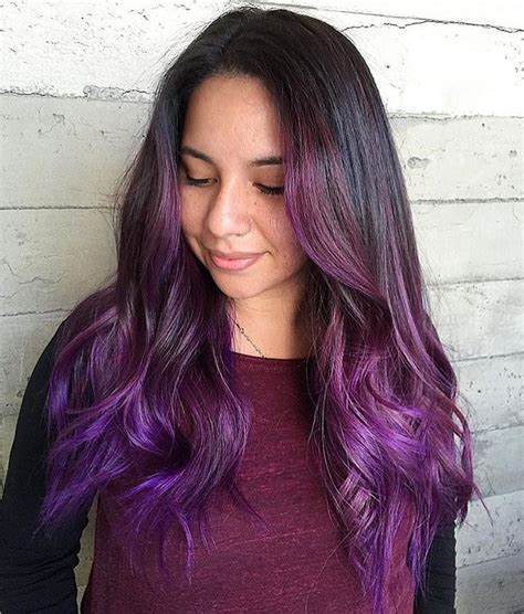 If it's a light purple and you want a darker red, you may be able to add a red red deposit only color with 10 volume and get the results you want. 40 Versatile Ideas of Purple Highlights for Blonde, Brown ...
