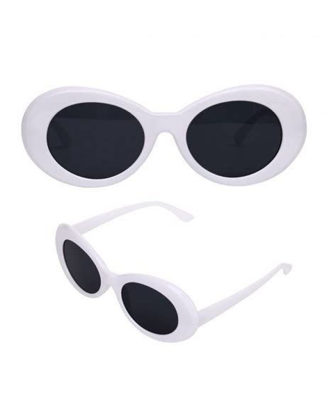 Clout Goggles Mod Oval White Sunglasses With Round Lens 51mm White