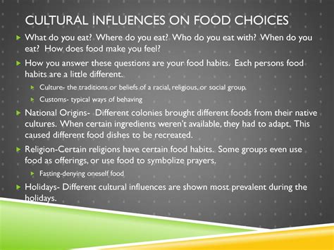 Food And Culture How Traditions Influence Eating Habits Sample
