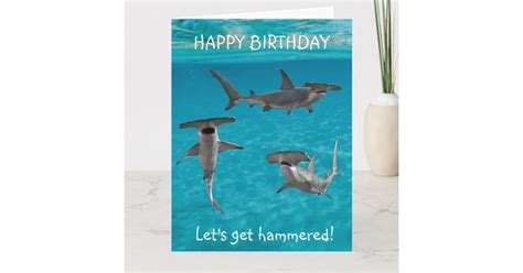 Hammerhead Shark Birthday Funny Card Zazzle