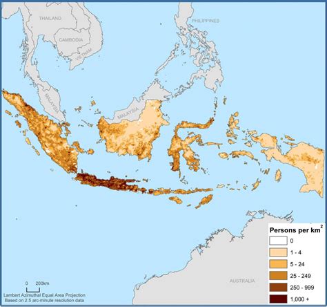 Kaart Van De Indonesische Bevolking Bevolkingsdichtheid En Bevolkingsstructuur Van Indonesië