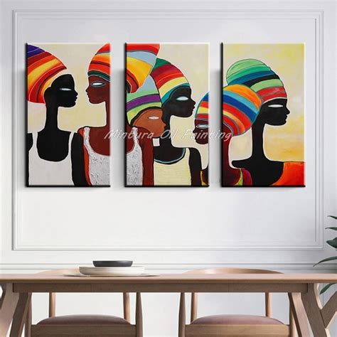Mintura Art Decorative Wall Painting African Woman Paintings Modern