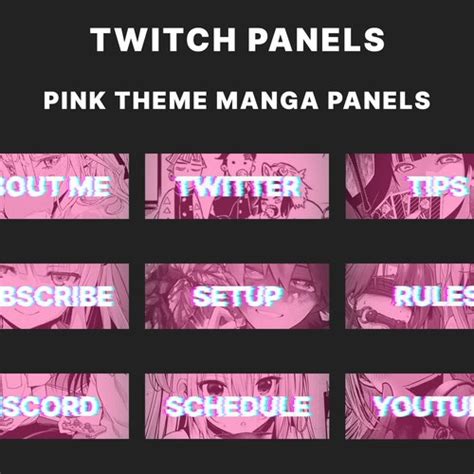 Cute Anime Twitch Panels Pink Theme X Panels Etsy Canada