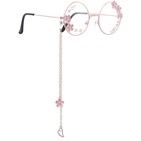 mua kawaii glasses with chain kawaii accessories cute cosplay accessories kawaii sakura flower