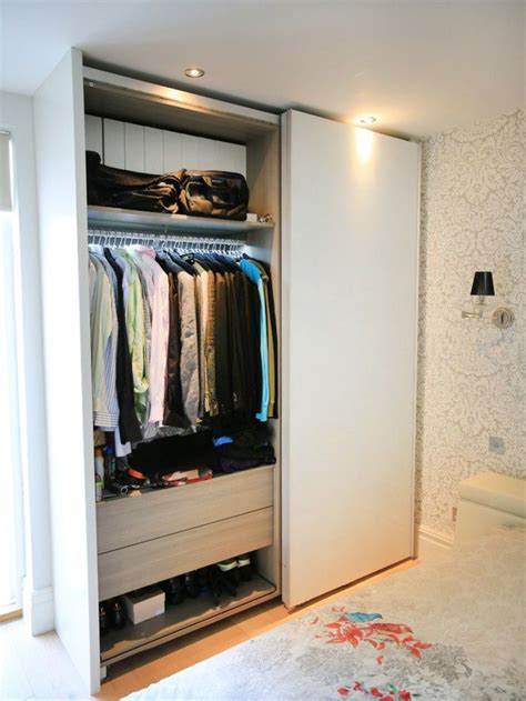 The 2 storage shelves offer you enough space both for your longer outfits and folded clothes. Wardrobe sliding small rooms set up | Cupboard design ...