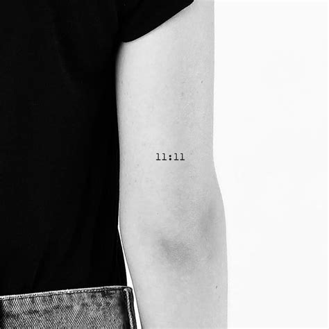 1111 Angel Number Temporary Tattoo Set Of 3 Etsy Elbow Tattoos