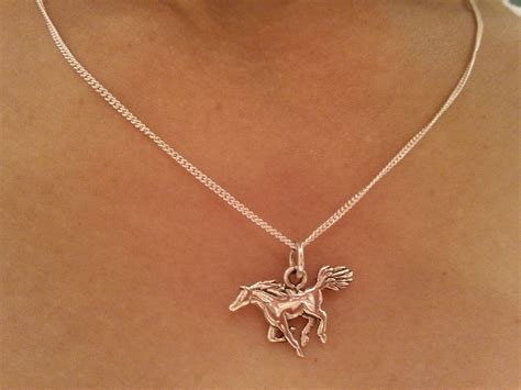 Mustang Horse Pendant Sterling Silver Equestrian Jewelry Etsy Horse