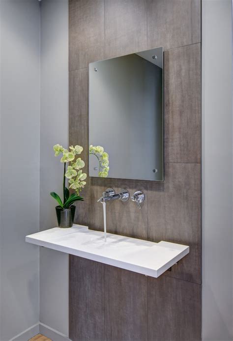 Detroit Small Powder Room Sinks Contemporary With Gray