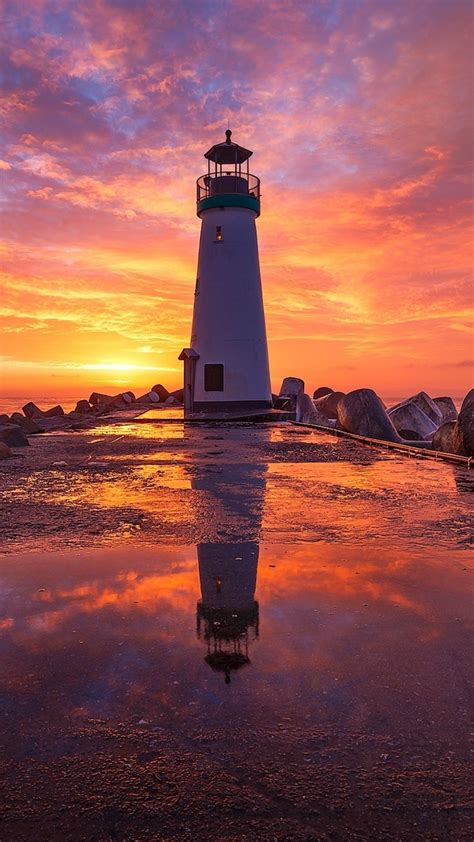 Lighthouse At Sunsrise Fi Wallpaper 1080x1920