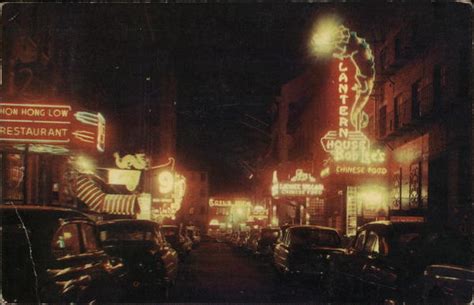 Chinatown At Night Boston Ma Postcard