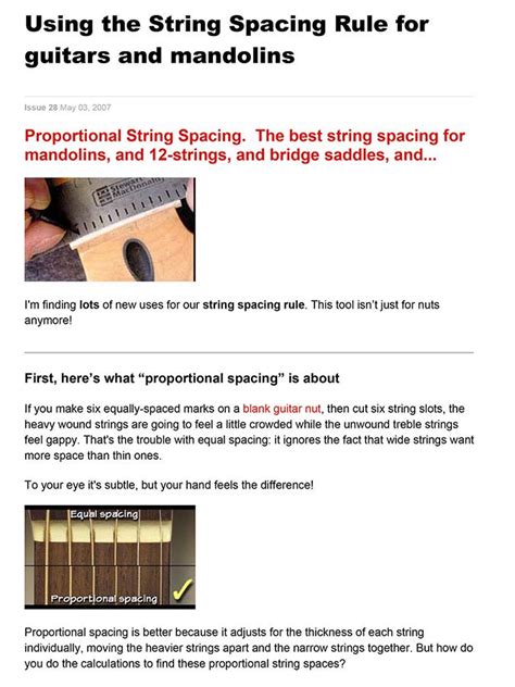 Stewmac String Spacing Rule Luthier Tools Tools Electronic