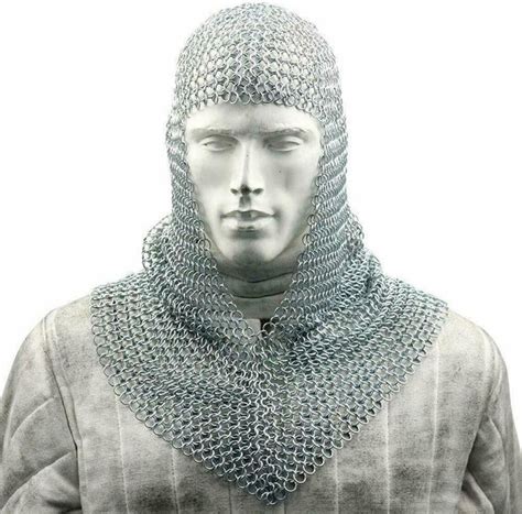 Chainmail Hood Medieval Chainmail Armour Larp Sca Costume Etsy