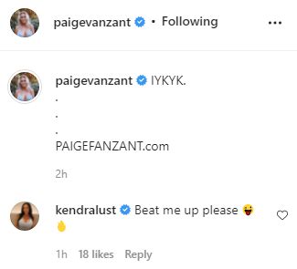 Porn Star Kendra Lust Asks Paige Vanzant To Beat Her Up In The Comment Section Of The Fighters