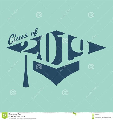 Class Of 2019 Congratulations Graduate Typography Stock Vector