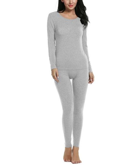 Women Piece Fleece Lined Long John Thermal Underwear Set S Xxxl