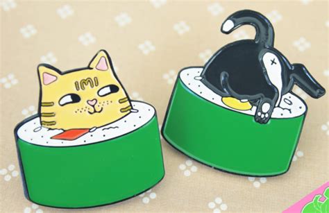 These Won Fur Full Sushi Kitty Bffs 29 Cat Pins That Are Simply
