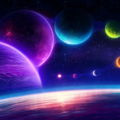 Planets Wallpaper 4k Colorful Sky Surreal Stars