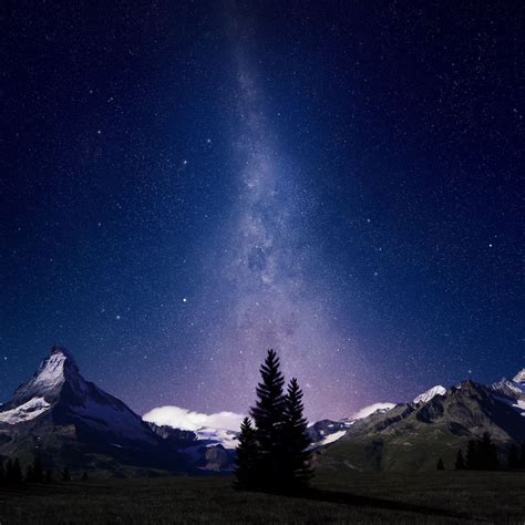 Swiss Alps Night Sky Ipad Wallpapers Free Download