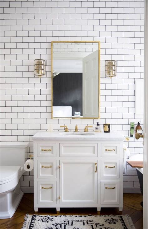 Glass tile will keep the room. Tasteful Bathroom Design with White Subway Tile ...