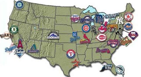 A Map Showing Where All The Major League Baseball Teams Are Located