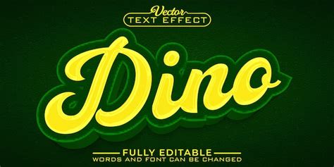 Premium Vector Cartoon Dino Vector Editable Text Effect Template