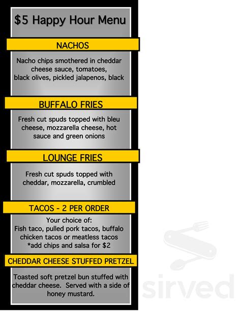 North Park Lounge Murrysville menus in Murrysville, Pennsylvania