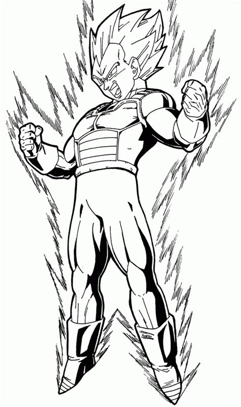 Cartoon Dragon Ball Z Vegeta Coloring Page Coloring Pages Printable
