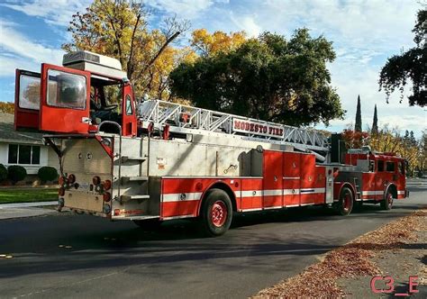 Modesto Fire 1990s Tiller Truck Fire Trucks Fire Dept Fire Service