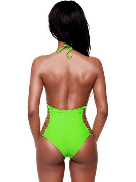 Sexy Cut Out Backless Halter One Piece Swimsuit Sale