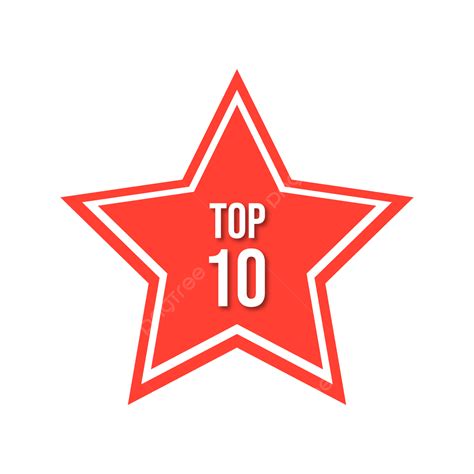 Top Ten 10 Red And White Star Badge Icon Top Ten Top 10 Badge Png