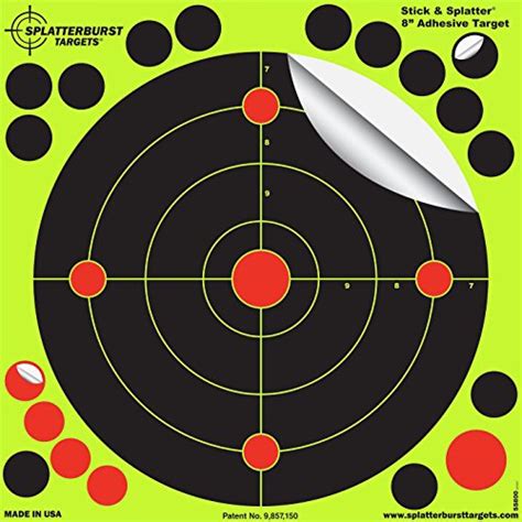 Splatterburst Targets 8 Inch Adhesive Stick And Splatter Reactive Shooting Targets Gun Rifle