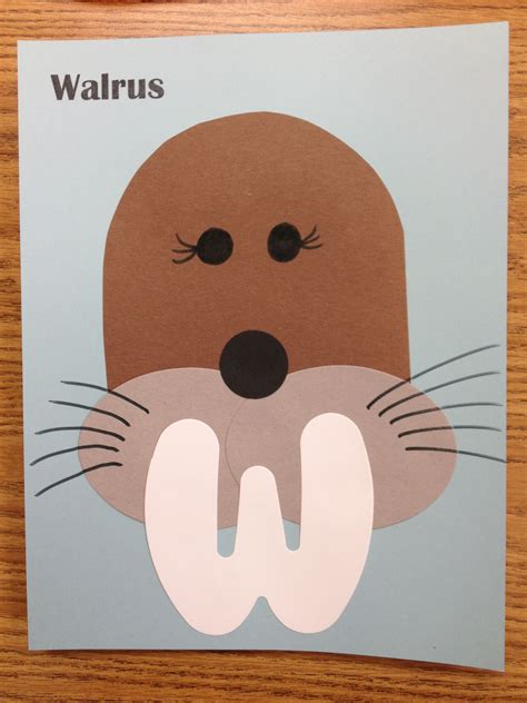 Walrus Preschool Craft Letter A Crafts Alphabet Crafts Preschool