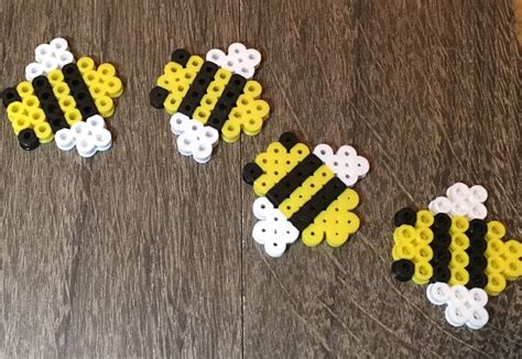 Perler Beads Bumblebees | Perler bead art, Melty bead patterns, Perler