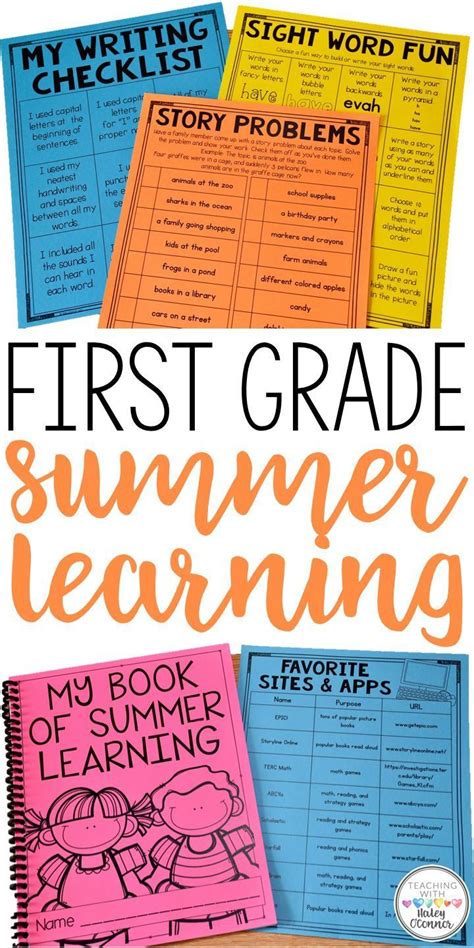 Summer Packet For 1st Graders Worksheets Checklists Activities And