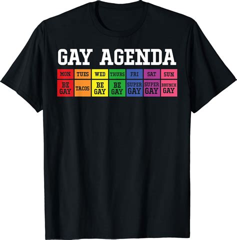 Amazon Com Mens Gay Agenda T Shirt Pride Love Lgbt Tee T Shirt Clothing
