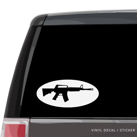 M16 Machine Gun Oval Car Window Decal Vinyl Sticker Custom Ts Etc