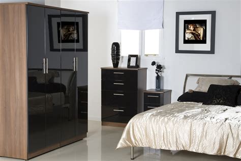 Refresh your storage by taking the jackets off old books (load up at yard sales) to expose the stitching or covering your collection with coordinating papers. Bedroom furniture black gloss and walnut | Home Decor ...