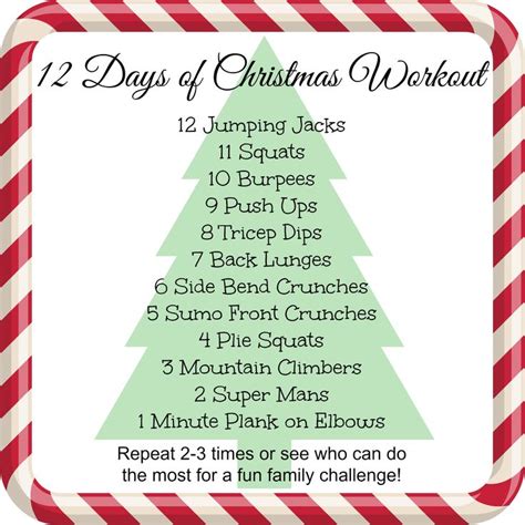 12 Days Of Christmas Workout Using Body Weight To Have Some Fun