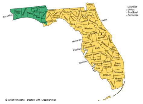 Time Zones In Florida Map Map