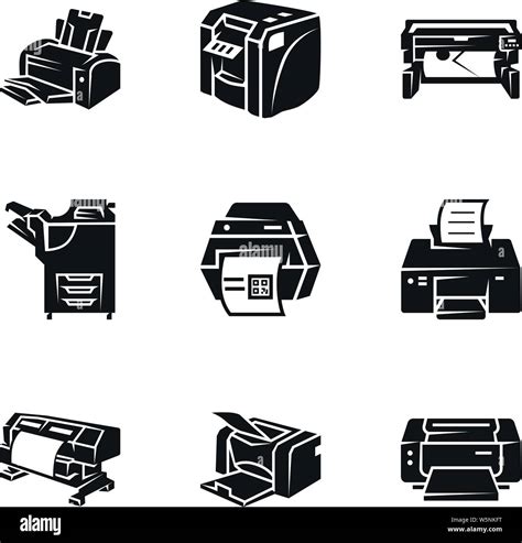 Modern Printer Icon Set Simple Set Of 9 Modern Printer Vector Icons