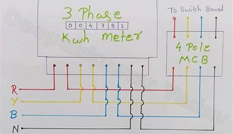 Electrical 3 Phase Energy Meter Wiring Connection