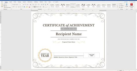 Label Maker Template Word New Create A Certificate Of Recognition In