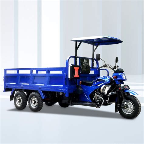 Motorized Gas Powered Farm Cargo Truck Tricycle Double Rear Axle Three