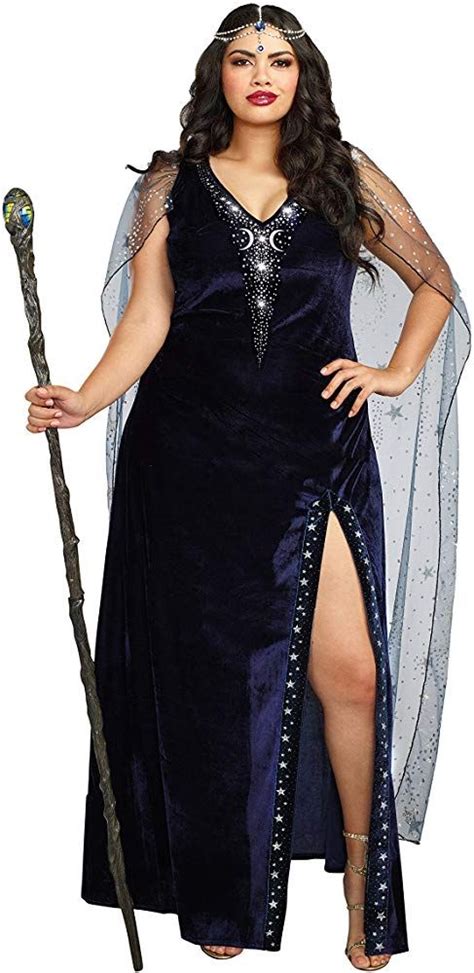 Dreamgirl Women S Plus Size The Sorceress Dramatic Velvet Costume Gown Navy Blue